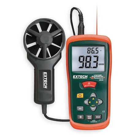 Extech Anemometer with IR Temp, 80 to 5900 fpm AN200