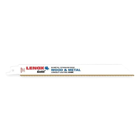 Lenox 8 in L x 10 TPI Reciprocating Saw Blade, 5 PK 810GR