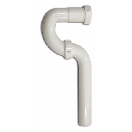 Zoro Select 1-1/4 Dia, Polypropylene, White/Plastic, Lavatory, P-Trap 1PNX5