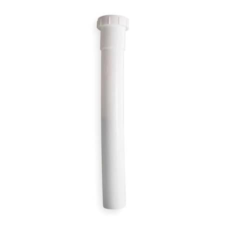Zoro Select 1-1/2 Dia, Polypropylene, White/Plastic, Kitchen, Extension 1PNZ6