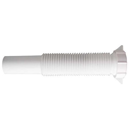 Zoro Select 1-1/4 Dia, Polypropylene, White/Plastic, Lavatory Flexible, Extension 1PPC7