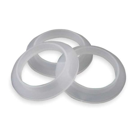 Zoro Select 1-1/2" Dia, Polyethylene, White/Plastic, Kitchen, Tailpiece, Tailpiece Washer 1PPC2
