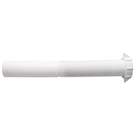 Zoro Select 1-1/2 Dia, Polypropylene, White/Plastic, Kitchen Flexible, Tailpiece 1PPC6