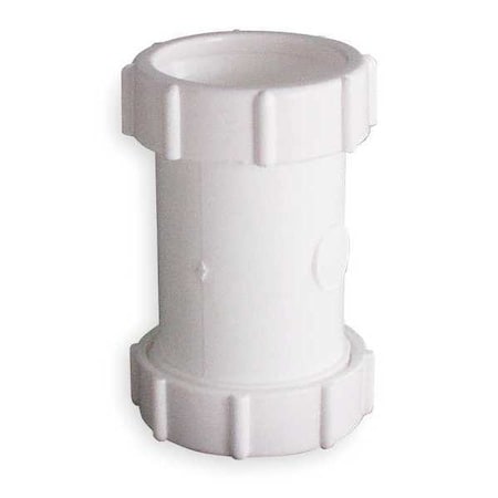 Zoro Select 1-1/2" or 1-1/4 Dia, Polypropylene, White/Plastic, Lavatory/Kitchen, Coupling 1PPA5