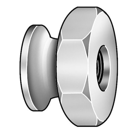 Zoro Select Thumb Nut, No 10-24, Gr 18-8, SS, Passivtd, PK5 7223SS