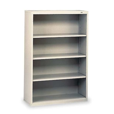 Tennsco 4-Shelf Stationary Bookcase, 52"x34-1/2" Light Gray B-53LG
