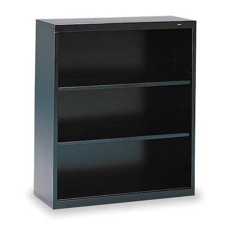 Tennsco 3-Shelf Stationary Bookcase, 40"x34-1/2" Black B-42BK