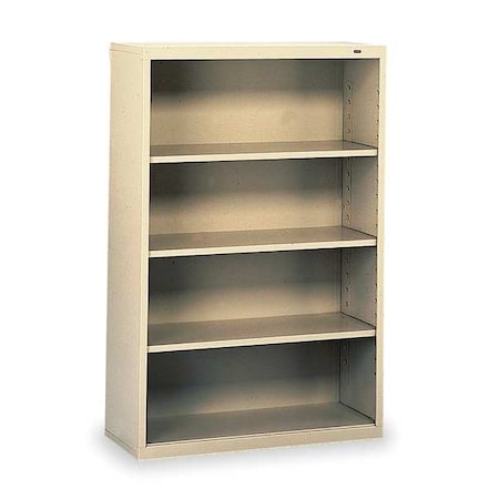 Tennsco 4-Shelf Stationary Bookcase, 52"x34-1/2" Champ/Putty B-53CP
