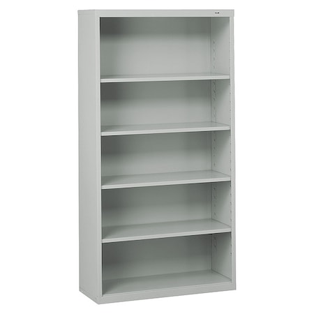 Tennsco 5-Shelf Stationary Bookcase, 66"x34-1/2" Light Gray B-66LG