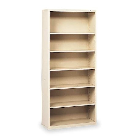 Tennsco 6-Shelf Stationary Bookcase, 78"x34-1/2" Champ/Putty B-78CP