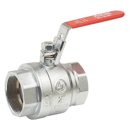 Zoro Select 2" FNPT Chrome Brass Ball Valve Inline 107-828-CL