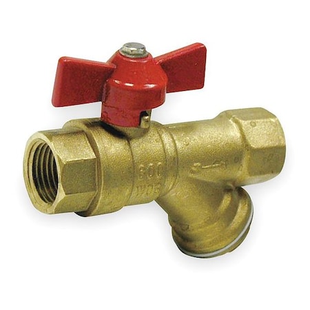 Zoro Select Ball Valve, Brass, 1/2 In NPT F x F 1PYY8