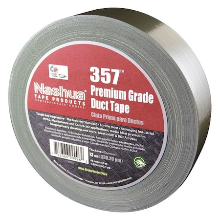 Nashua Olive Drab Duct Tape, 48mm x 55m, 13 mil 357 | Zoro