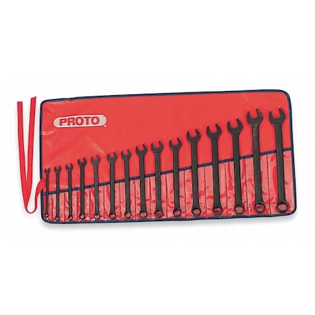 Proto Combination Wrench Set, Metric, 15 pcs. J1200F-MBASD