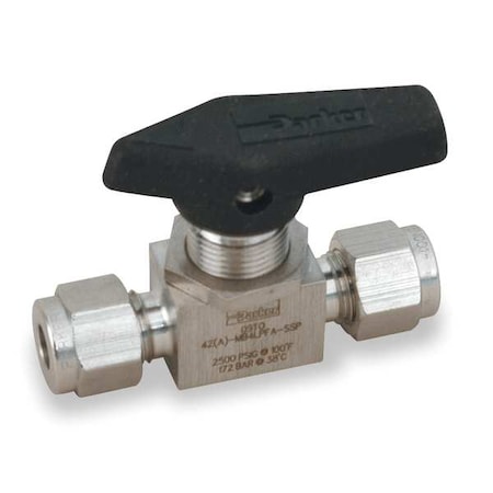 PARKER 1/8" Compr Stainless Steel Mini Ball Valve Inline 2A-MB2LPFA-SSP