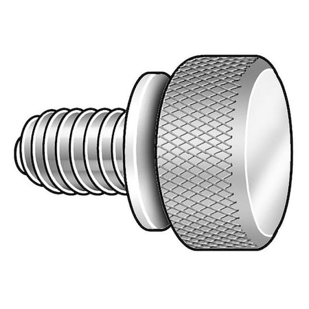 Zoro Select Thumb Screw, #10-32 Thread Size, Round, Plain 18-8 Stainless Steel, 5/32 in Head Ht, 1/2 in Lg WFTSSS15