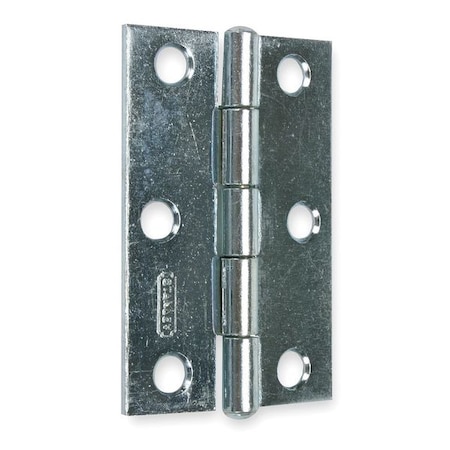 ZORO SELECT 1 11/16 in W x 2 1/2 in H zinc plated Door and Butt Hinge 1RBT7