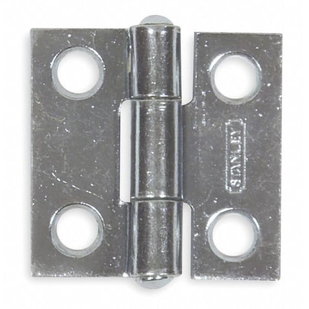 Zoro Select 1 in W x 1 in H zinc plated Door and Butt Hinge 1RBT4