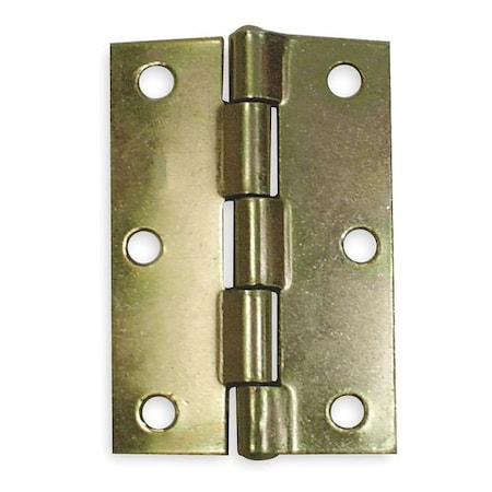 Zoro Select Door and Butt Hinge, Steel, Full Surface Mounting, 1 in Leaf W x 3 in Leaf H, Brass 1RBU5