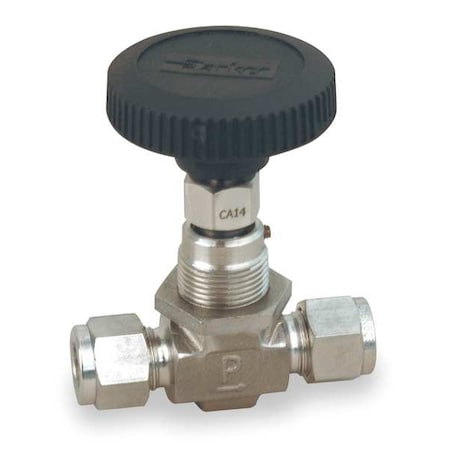 Parker Needle Valve, Straight, 316 SS, 1/4 In. 4A-NP6LK-SSP