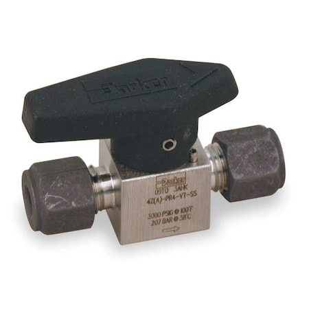 Parker Rotary Plug Valve, 1/4 In, 316 SS, 1/4 Turn 4Z-PR4-VT-SS