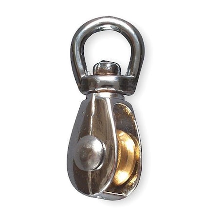 Zoro Select Swivel Eye Pulley, Chrome 1RCE6