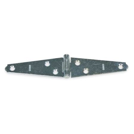 Zoro Select Strap Hinge, Steel, Full Surface Mounting, 3 in Leaf W x 1 3/16 in Leaf H, zinc plated 1RCG1
