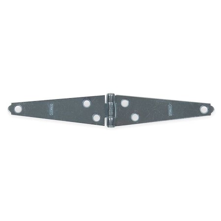 Zoro Select Strap Hinge, Steel, Full Surface Mounting, 4 in Leaf W x 1 1/8 in Leaf H, zinc plated 1RCG4