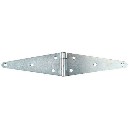 Zoro Select Strap Hinge, Steel, Full Surface Mounting, 9 5/8 in Leaf W x 3 1/2 in Leaf H, zinc plated 1RCK7