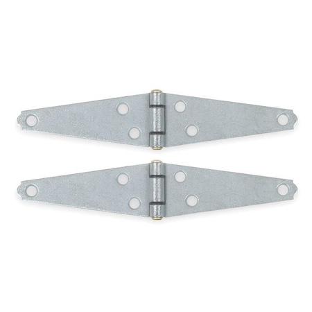 Zoro Select Strap Hinge, Steel, Full Surface Mounting, 4 in Leaf W x 1 15/16 in Leaf H, Galvanized Steel 1RCN2