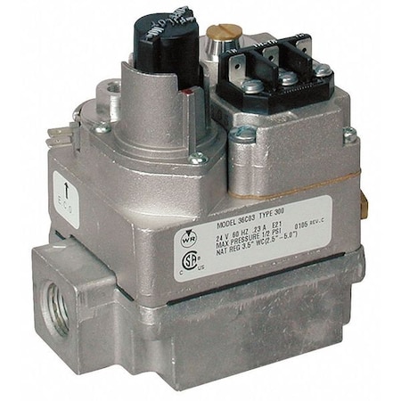 WHITE-RODGERS Gas Valve, NG/LP, Standing Pilot, 24VAC, 2.5 to 5.0 in wc, 0.23 A 36C03-300