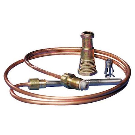 White-Rodgers Replacement Thermocouple, LP/NG, 18 to 30 mV, 18 in L., Standard Coaxial, Universal Adapter Fitting H06E018S1