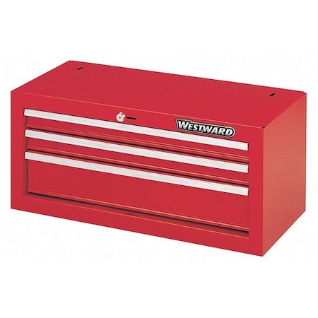 Westward Economy Intermediate Chest, 3 Drawer, Red, Steel, 26 in W x 12 ...
