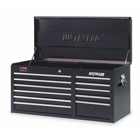 Waterloo Industrial Top chest, 11 Drawer, Black, Steel, 40-1/2" W x 17-1/2" D x 19-3/4" H TRX4111BK