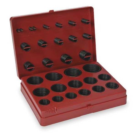 Zoro Select O-Ring Assortment, Buna N, 385 Pcs, 30 Szs 1RGY1