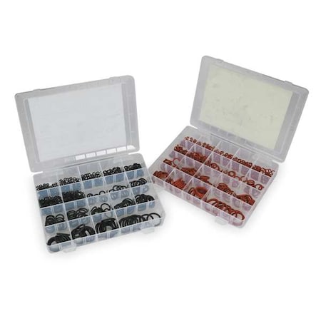 Zoro Select O-Ring Assortment, Silicone & EPDM, 584Pcs 1RGZ1