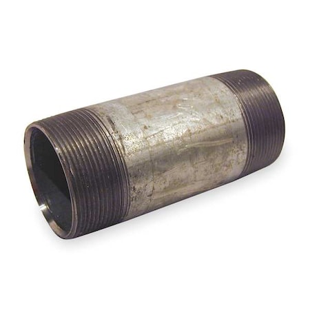 Zoro Select 2" MNPT x 6" TBE Galvanized Steel Pipe Nipple Sch 160 87910