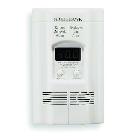 Kidde Carbon Monoxide and Gas Alarm, 85 dB at 10 ft, 120V AC, 9V, Electrochemical Battery Backup: Yes KN-COEG-3
