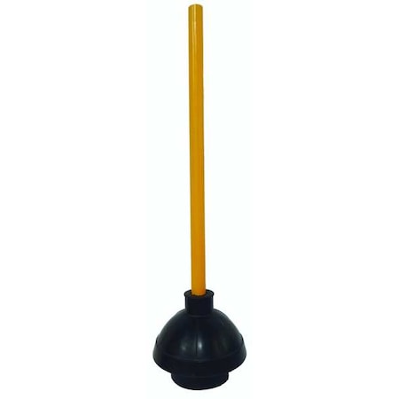 ZORO SELECT Forced Cup Plunger, Durable Rubber, 6 in Cup Dia, 21 in Wood Handle 1RLV8