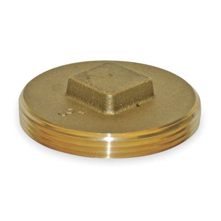 ZORO SELECT Brass Raised Square Head Plug, MNPT, 3" Pipe Size 156-024