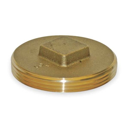 Zoro Select Brass Raised Square Head Plug, MNPT, 4" Pipe Size 156-026