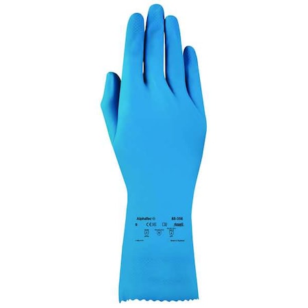 Ansell Alphatec Chemical Resistant Gloves, Fish Scale, 12 in Length, 17 mil Thickness, XL(10), Blue, 1 Pair 88-356
