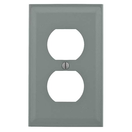 Hubbell Wiring Device-Kellems Single Receptacle Cover, Ivory HBL3043BEIV