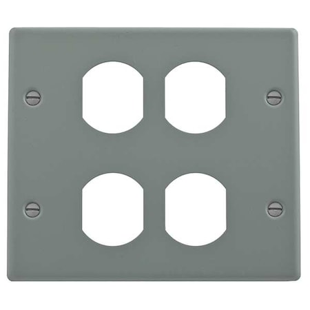Hubbell Wiring Device-Kellems Duplex Plate, Gray, Steel, Plates HBL4747BBGY