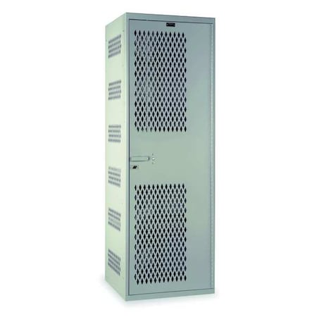 Hallowell Wardrobe Locker, 24 in W, 22 in D, 72 in H, (1) Tier, (1) Wide, Platinum HTA422-1AS-PL
