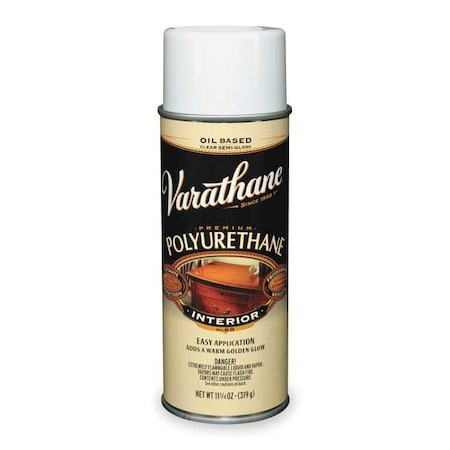 Rust-Oleum Polyurethane Spray, Clear, Semi-Gloss, 11.25 oz. 6081