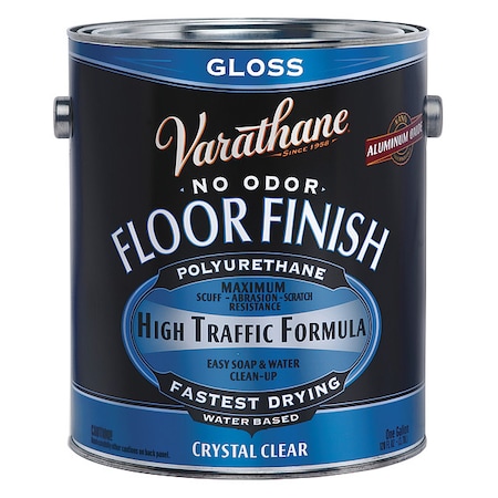 Varathane Floor Finish, Water Based, Crystal Clear, Gloss, 1 gal 230031