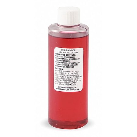Dwyer Instruments 4 oz bottle of red gage fluid, .826 sp. gr. A-102