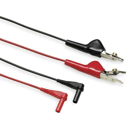 Fluke Telecom Test Lead Set, CAT I 30V, 5 ft., Silicone, Black, Red Fluke-TL26A