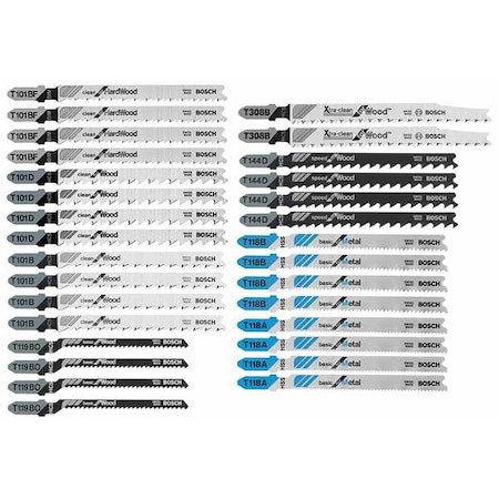 Bosch Jigsaw Blade Set, 1-1/2 In. L, T-Shank T30C